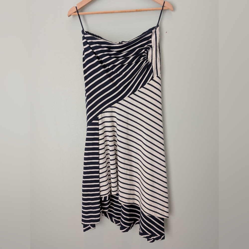 Peter Pilotto Navy and White Striped Skirt